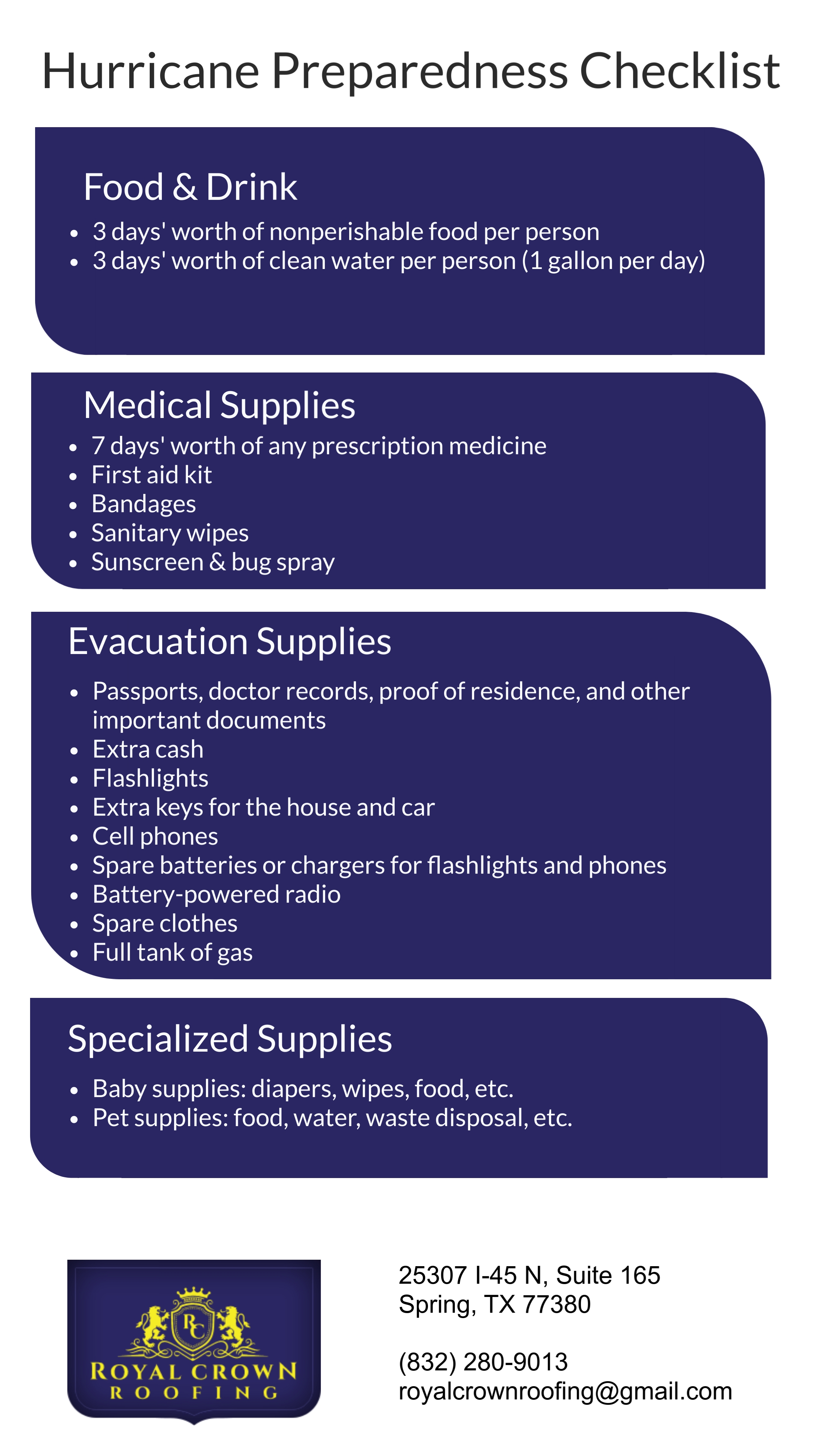 Hurricane Preparedness: The Essential Checklist, Royal Crown Roofing, Conroe, TX