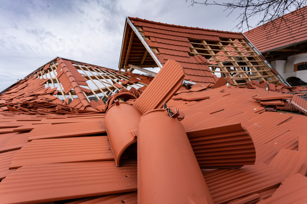 Broken,Roof,After,A,Storm