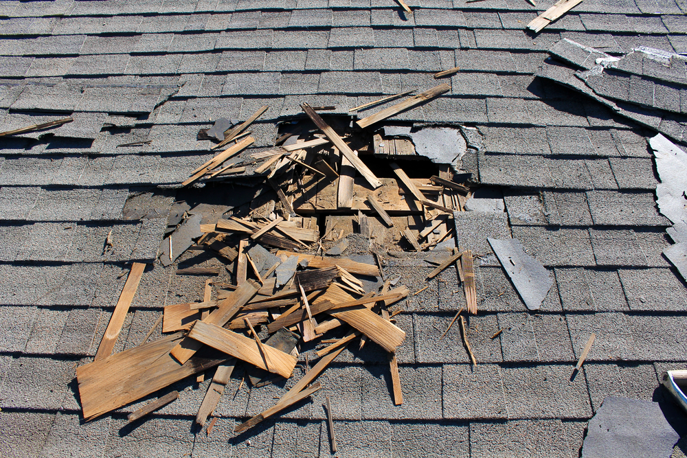 Roof,Construction,Site.,Removal,Of,Old,Roof,,Replacement,With,New